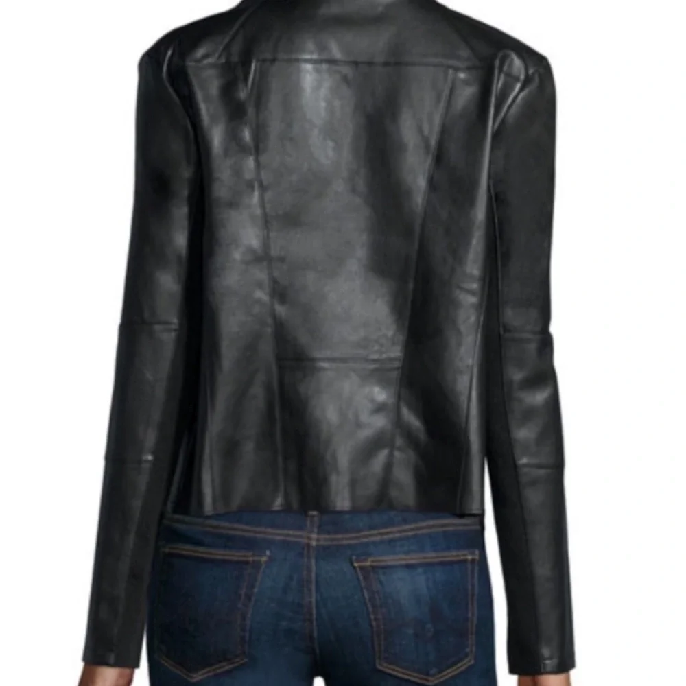 Bagatelle Faux Leather Draped Jacket - Picture 2 of 7